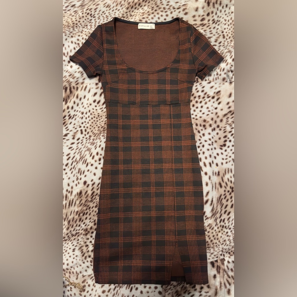 Popular 21 plaid Mini Dress